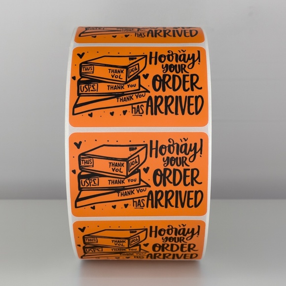Hooray Your Order Has Arrived Stickers | Yellow Cute Packaging Labels - Picture 9 of 11